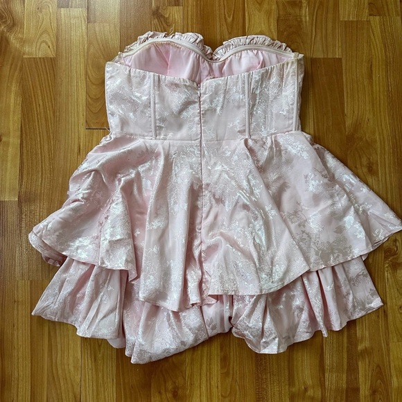 Pink Strapless Ruffle Romper - Picture 5 of 5